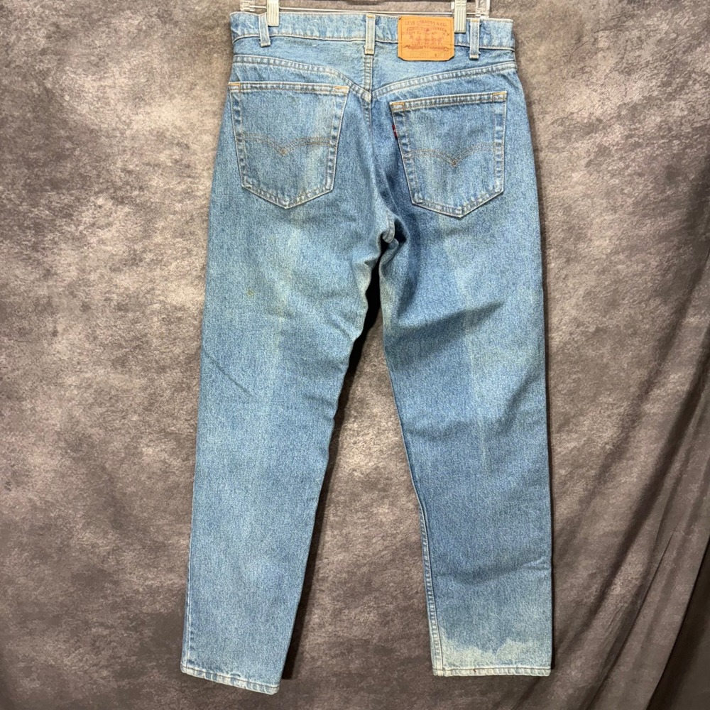 Vintage 80s Levis 505 Straight Leg Jeans Mens Size 33x30 Sun Faded Bleached - Picture 2 of 16